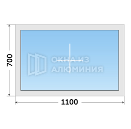 Установка глухого окна из алюминия AL-550